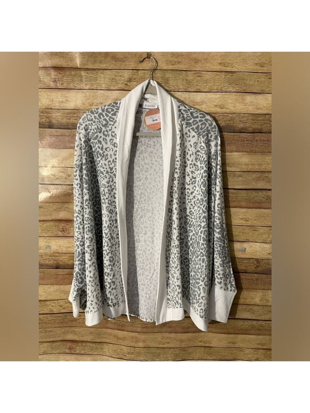 Bucket List Women’s Leopard Open Front Kimono Cover-Up Cardigan Size: Small